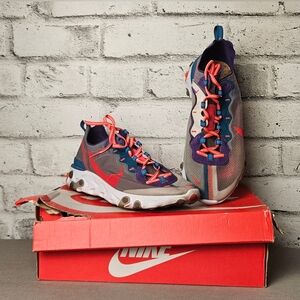 Nike React Element 87 Sneakers CJ6897 061 Grey Crimson Blue Mens 10